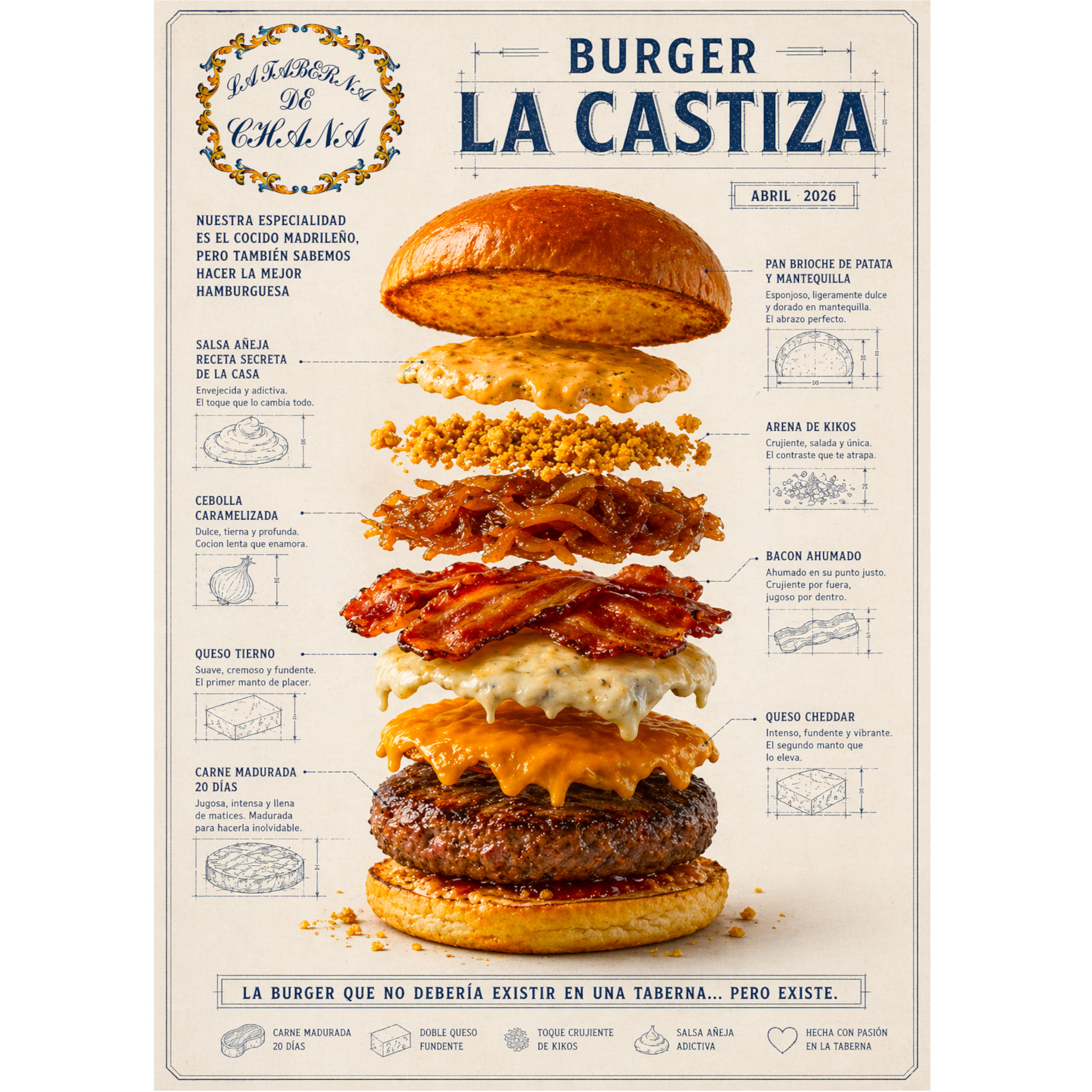 Presentamos “Burger La Castiza”: tradición madrileña con alma canalla